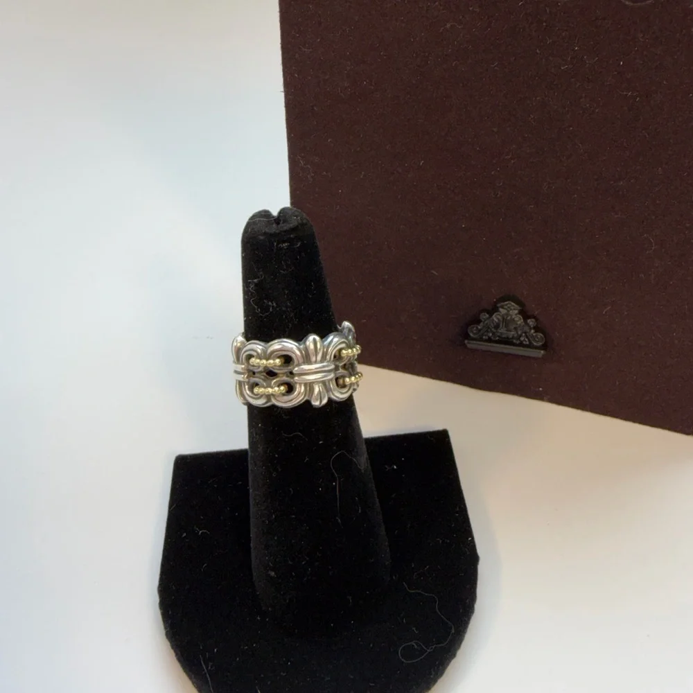 Lagos Caviar 18K Gold and Sterling Silver Women's Ring Size 6 3/4